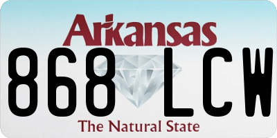 AR license plate 868LCW