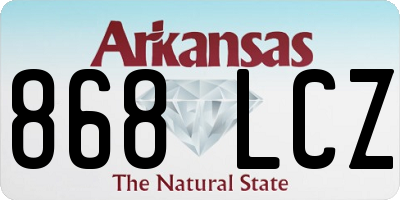 AR license plate 868LCZ