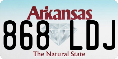 AR license plate 868LDJ