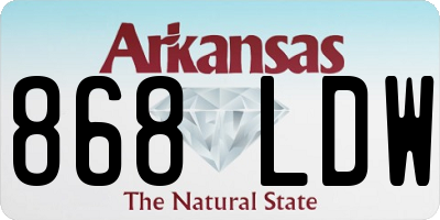 AR license plate 868LDW