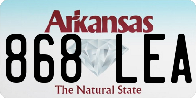 AR license plate 868LEA