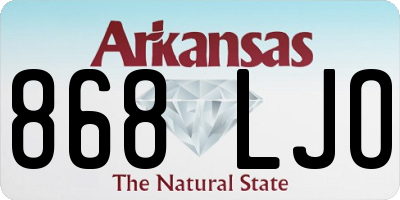 AR license plate 868LJO