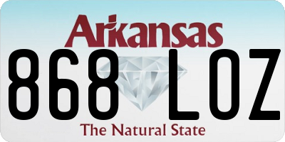 AR license plate 868LOZ