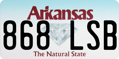 AR license plate 868LSB