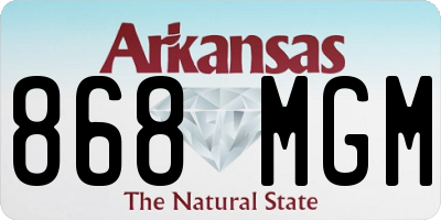AR license plate 868MGM