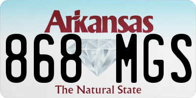 AR license plate 868MGS