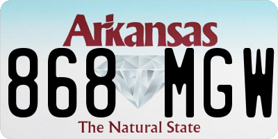 AR license plate 868MGW