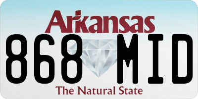 AR license plate 868MID