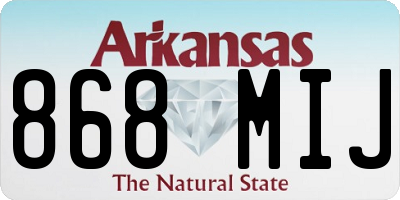 AR license plate 868MIJ