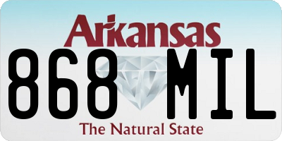 AR license plate 868MIL