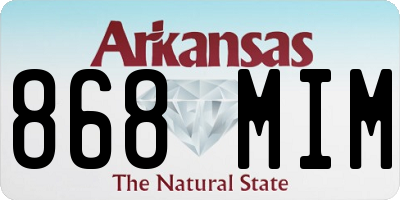 AR license plate 868MIM