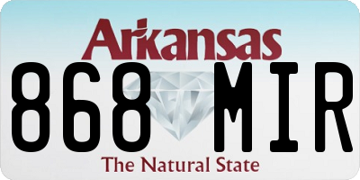 AR license plate 868MIR