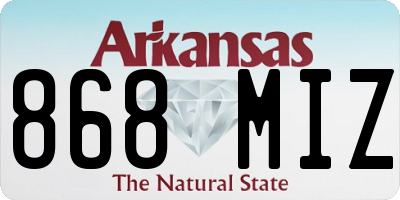 AR license plate 868MIZ