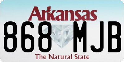 AR license plate 868MJB