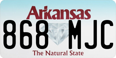 AR license plate 868MJC