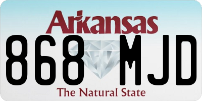 AR license plate 868MJD