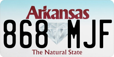 AR license plate 868MJF