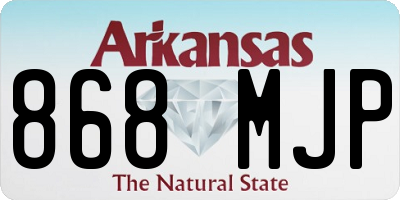 AR license plate 868MJP