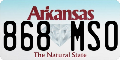 AR license plate 868MSO