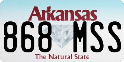 AR license plate 868MSS