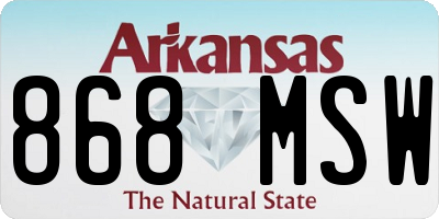 AR license plate 868MSW