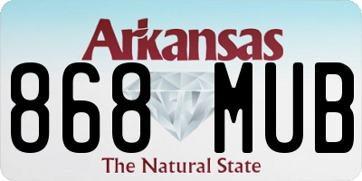 AR license plate 868MUB