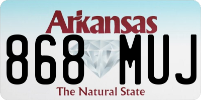 AR license plate 868MUJ