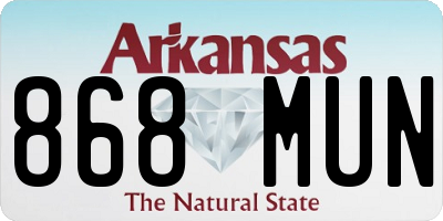 AR license plate 868MUN