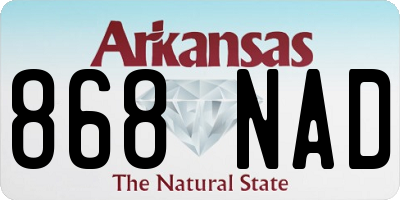 AR license plate 868NAD