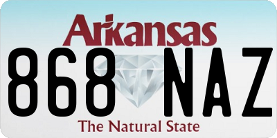 AR license plate 868NAZ