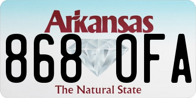 AR license plate 868OFA
