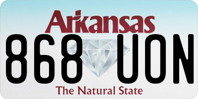 AR license plate 868UON