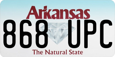 AR license plate 868UPC