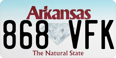 AR license plate 868VFK