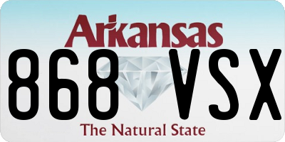 AR license plate 868VSX