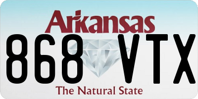 AR license plate 868VTX