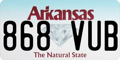 AR license plate 868VUB