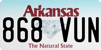 AR license plate 868VUN