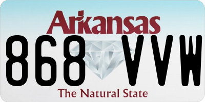 AR license plate 868VVW