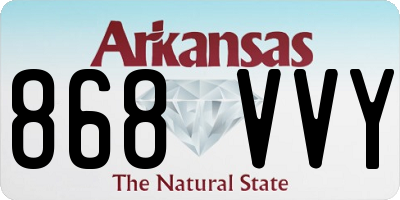 AR license plate 868VVY
