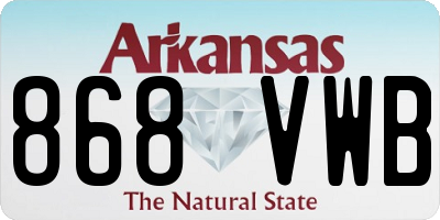 AR license plate 868VWB