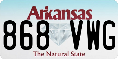 AR license plate 868VWG