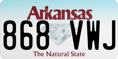 AR license plate 868VWJ