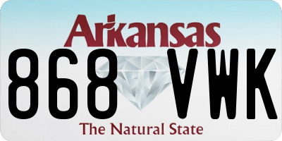 AR license plate 868VWK