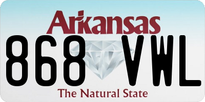 AR license plate 868VWL