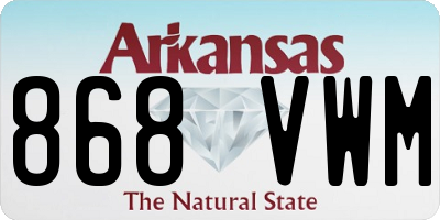 AR license plate 868VWM