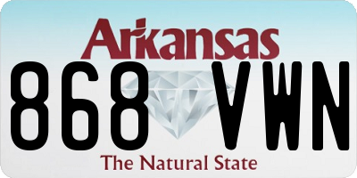 AR license plate 868VWN