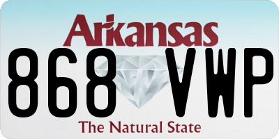 AR license plate 868VWP