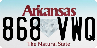 AR license plate 868VWQ