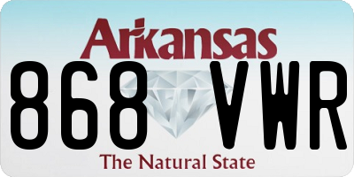 AR license plate 868VWR